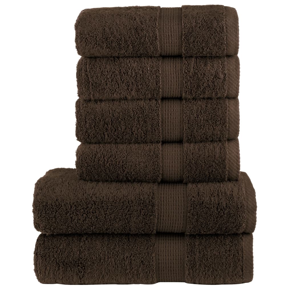 Lot de 6 serviettes premium SOLUND marron 600 g/m²