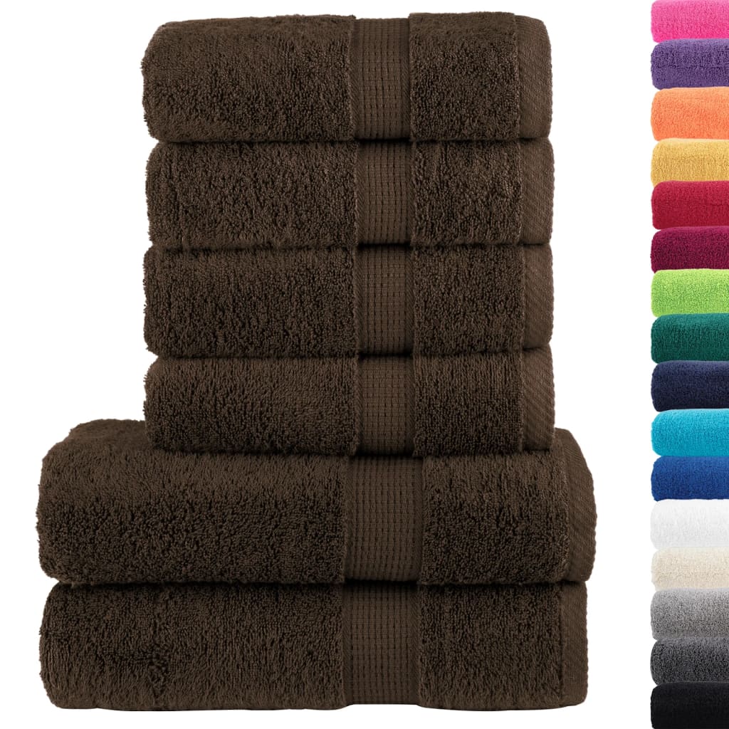 Lot de 6 serviettes premium SOLUND marron 600 g/m²