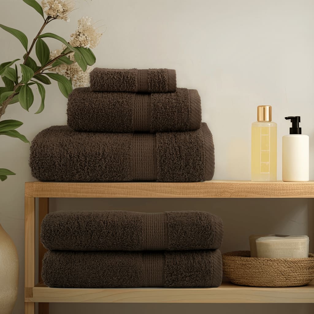 Lot de 6 serviettes premium SOLUND marron 600 g/m²