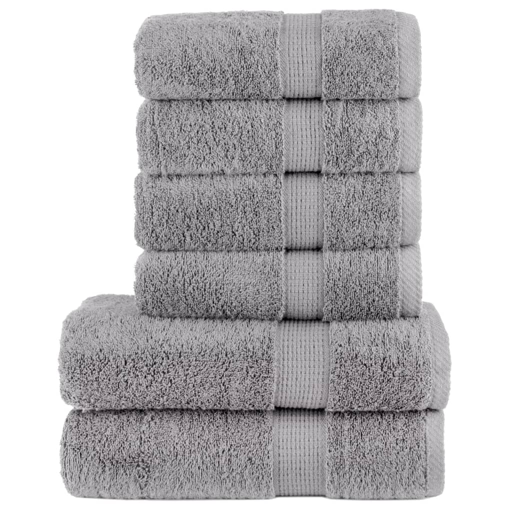 Lot de 6 serviettes premium SOLUND grises 600 g/m²