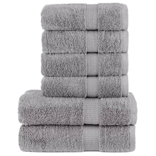 Lot de 6 serviettes premium SOLUND grises 600 g/m²