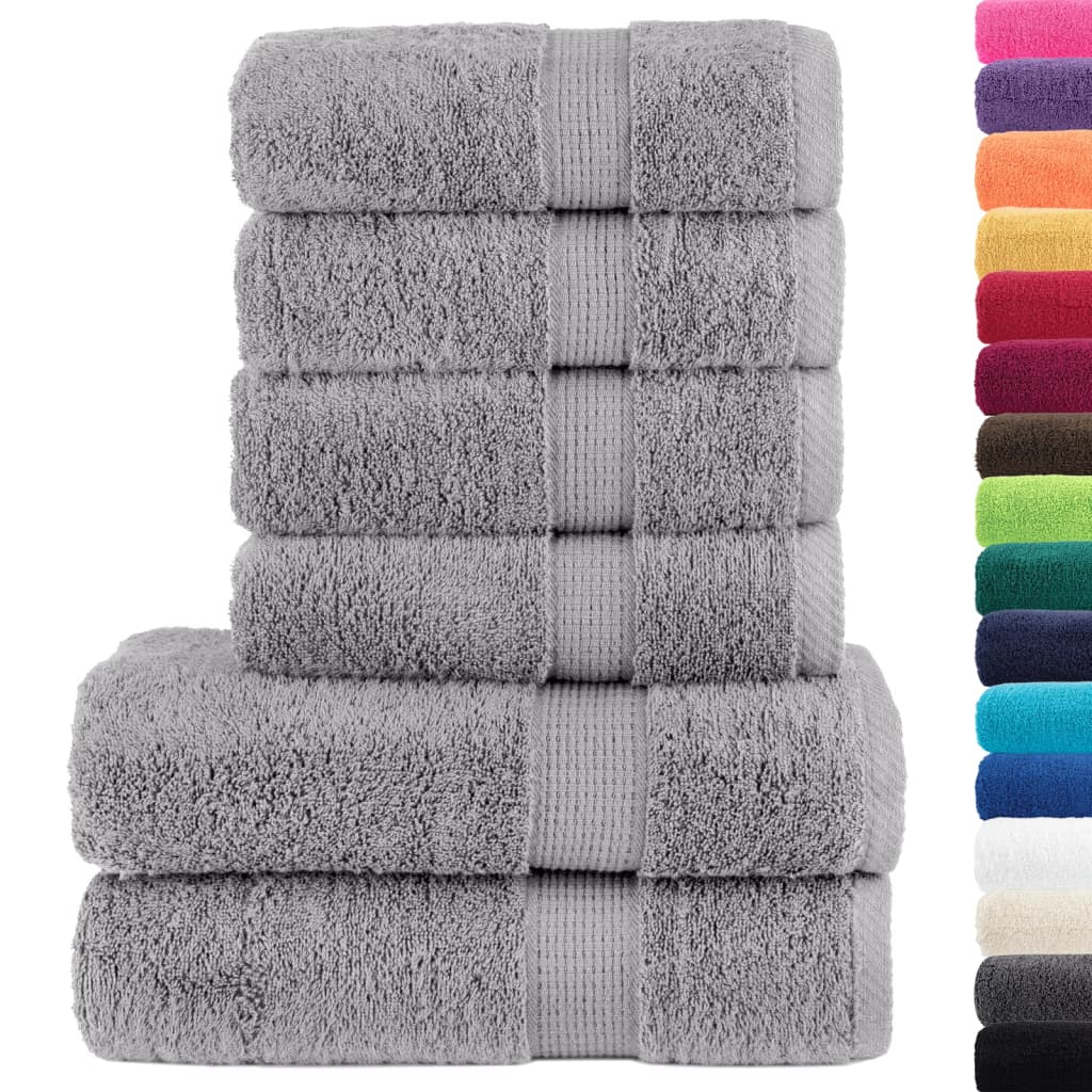Lot de 6 serviettes premium SOLUND grises 600 g/m²