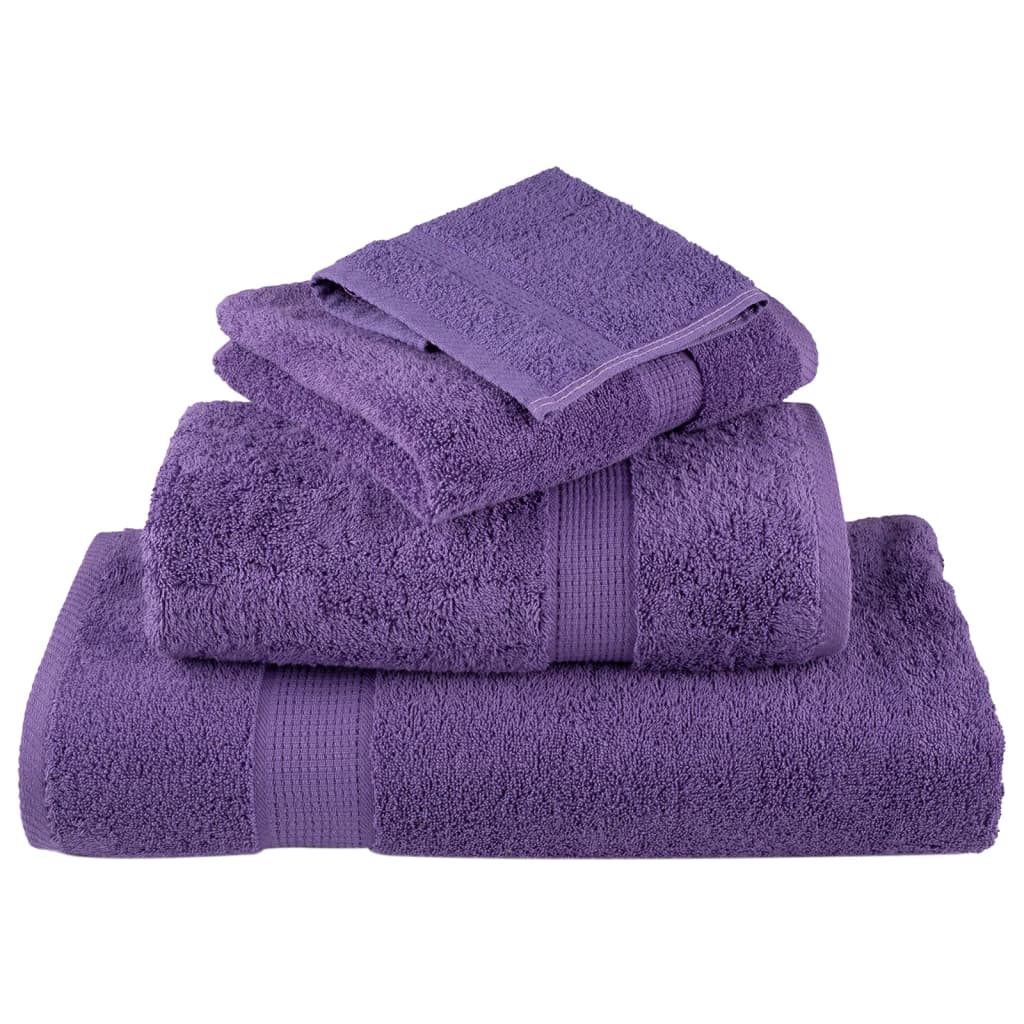 6 tlg. Premium-Handtuch-Set SOLUND Lila 600 g/m²