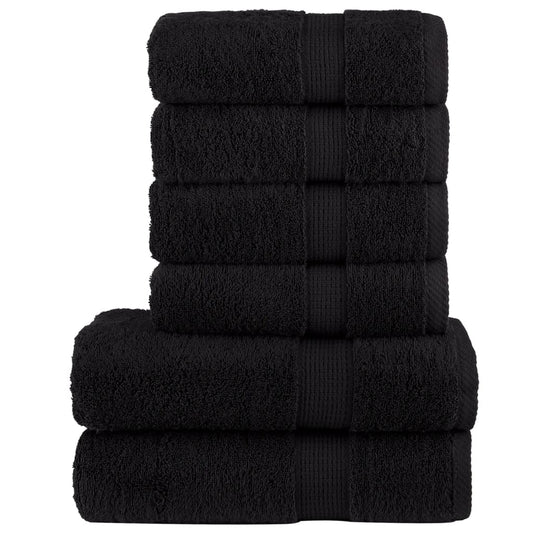 6-piece Premium Towel Set SOLUND Black 600 g/m²