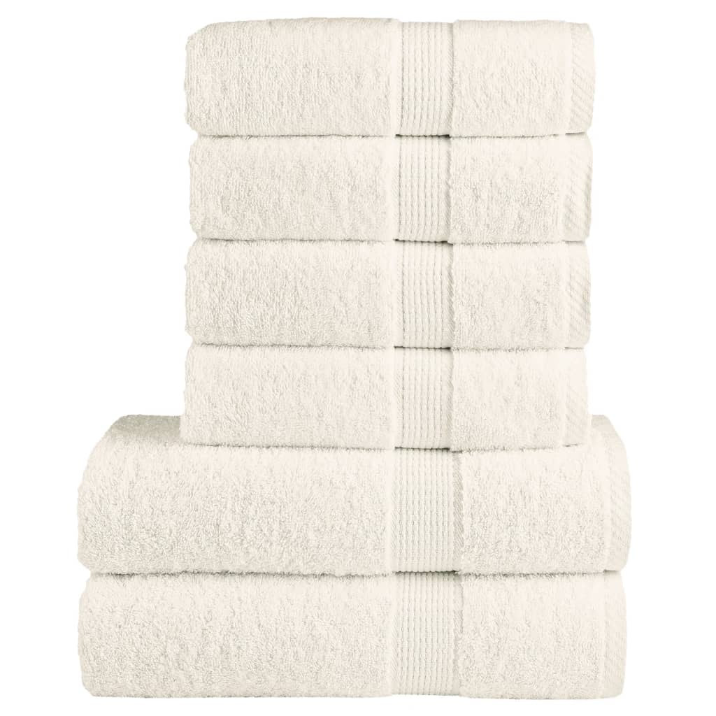 Lot de 6 serviettes de toilette premium SOLUND Crème 600 g/m²