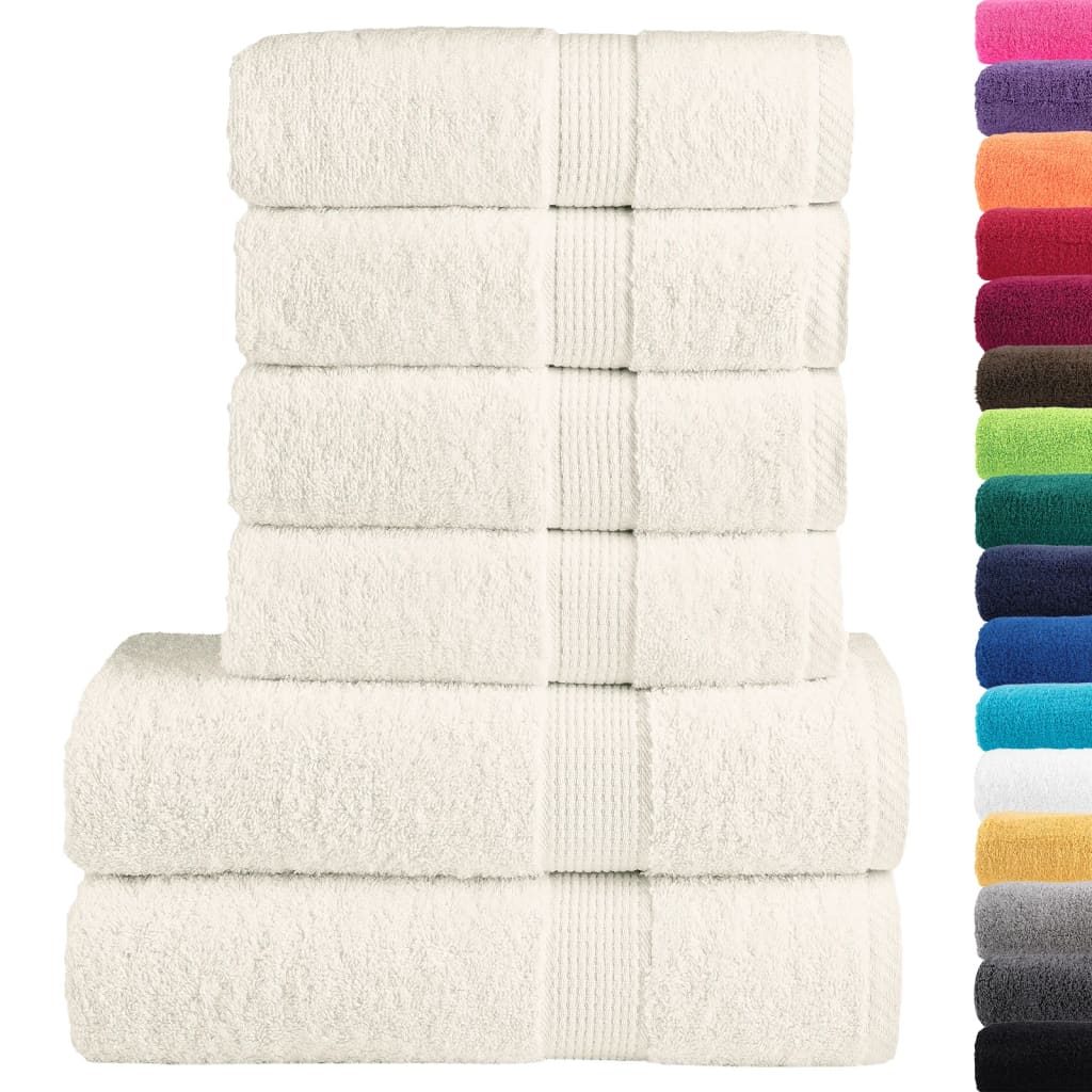 Lot de 6 serviettes de toilette premium SOLUND Crème 600 g/m²