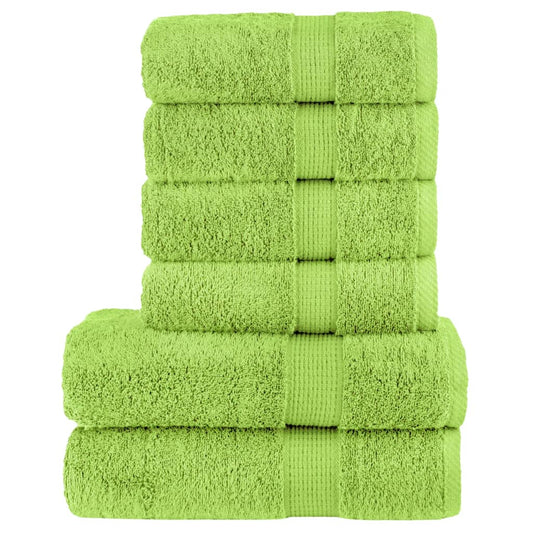 Set de 6 serviettes premium SOLUND vert pomme 600 g/m²