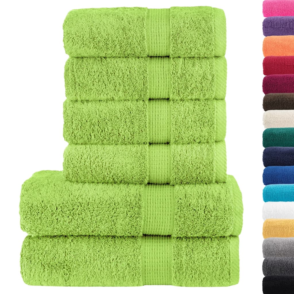 Set de 6 serviettes premium SOLUND vert pomme 600 g/m²