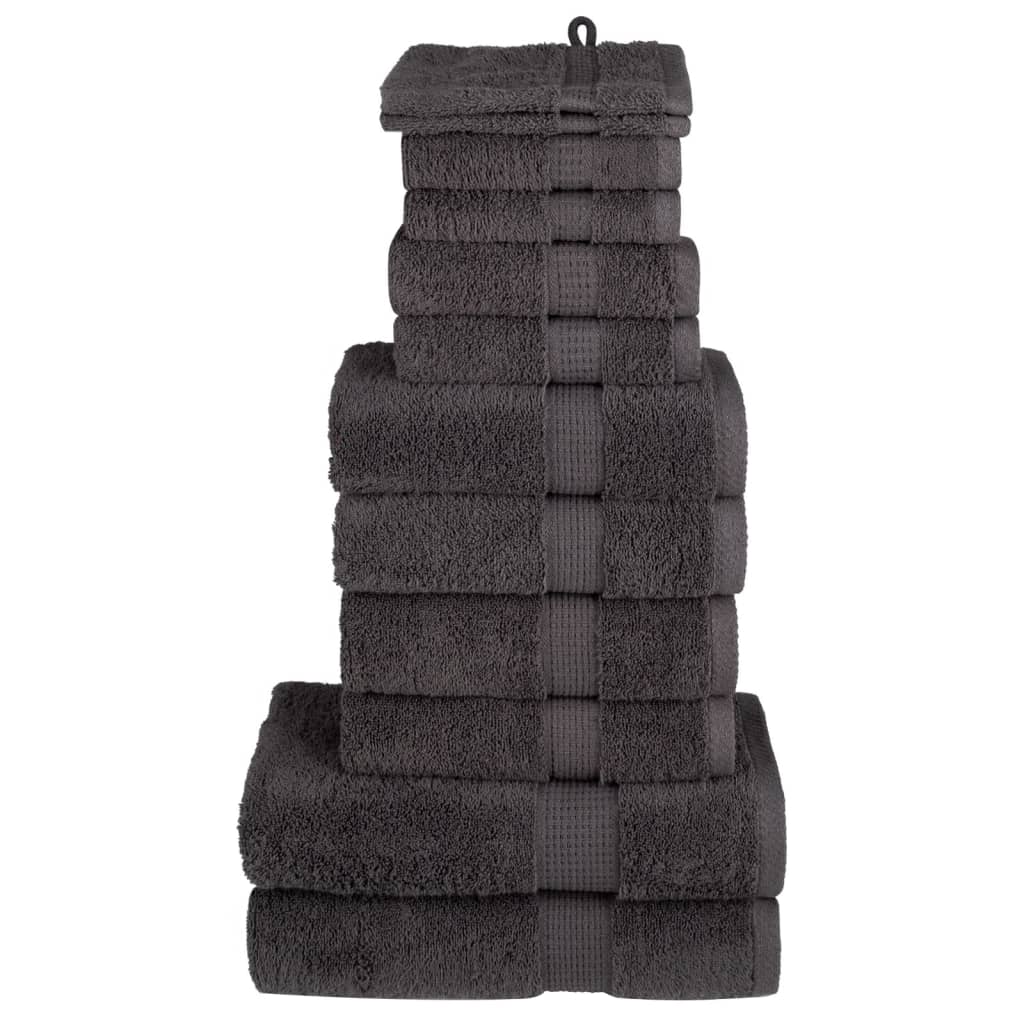 Set de 12 serviettes premium SOLUND anthracite 600 g/m²