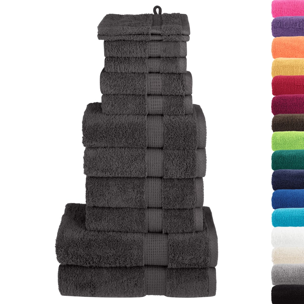 Set de 12 serviettes premium SOLUND anthracite 600 g/m²