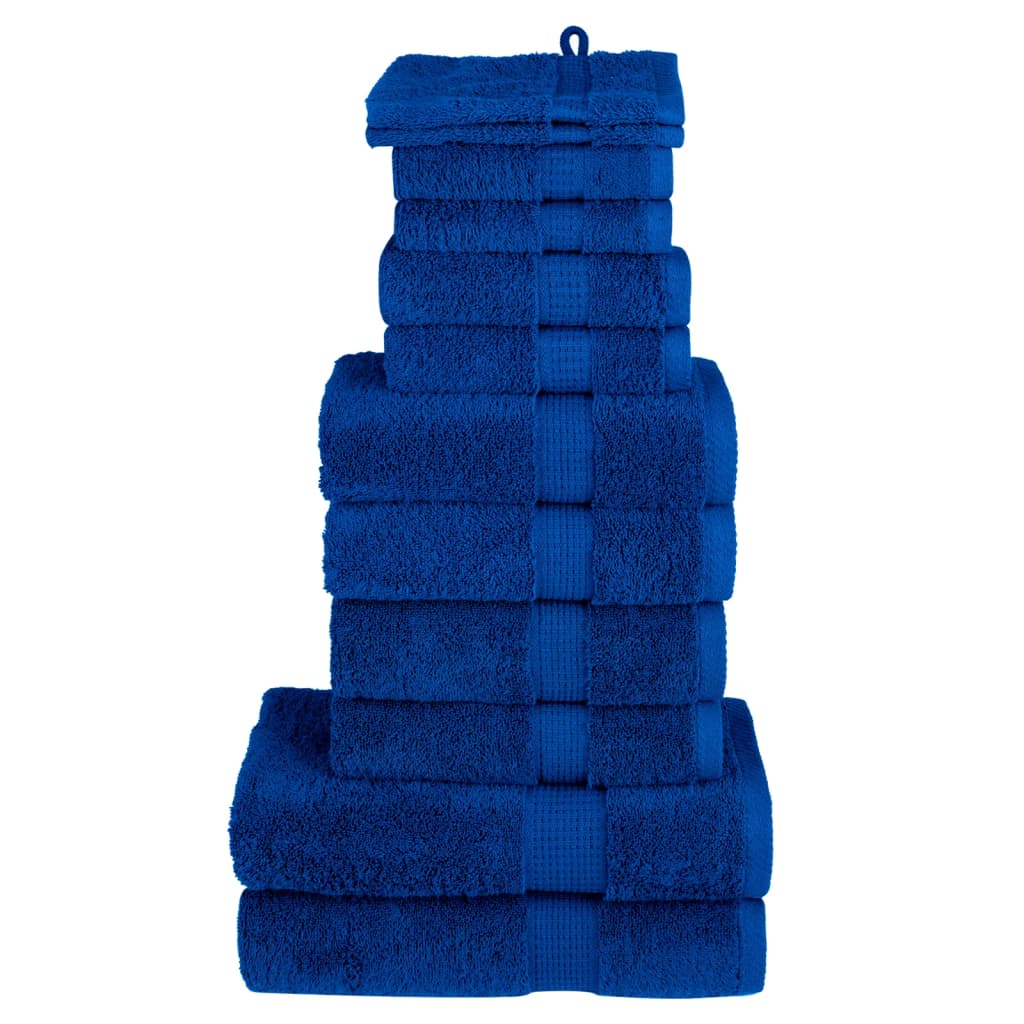 Lot de 12 serviettes haut de gamme SOLUND bleu 600 g/m²