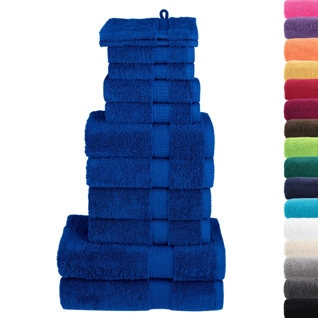 Lot de 12 serviettes haut de gamme SOLUND bleu 600 g/m²