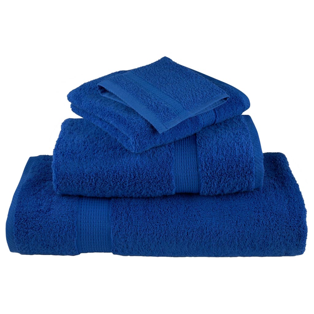 Lot de 12 serviettes haut de gamme SOLUND bleu 600 g/m²