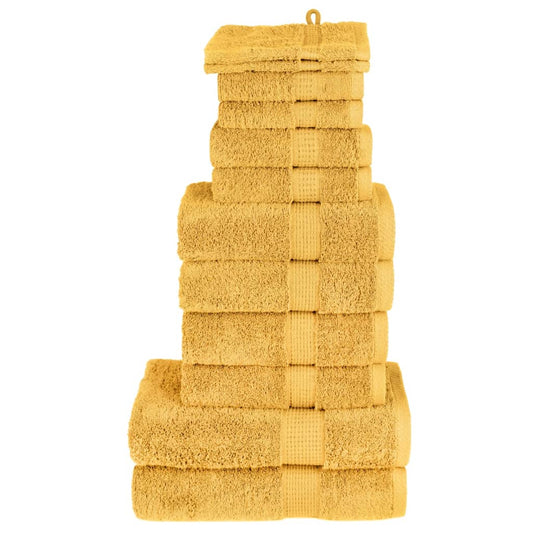 Lot de 12 serviettes de toilette premium SOLUND Golden 600 g/m²