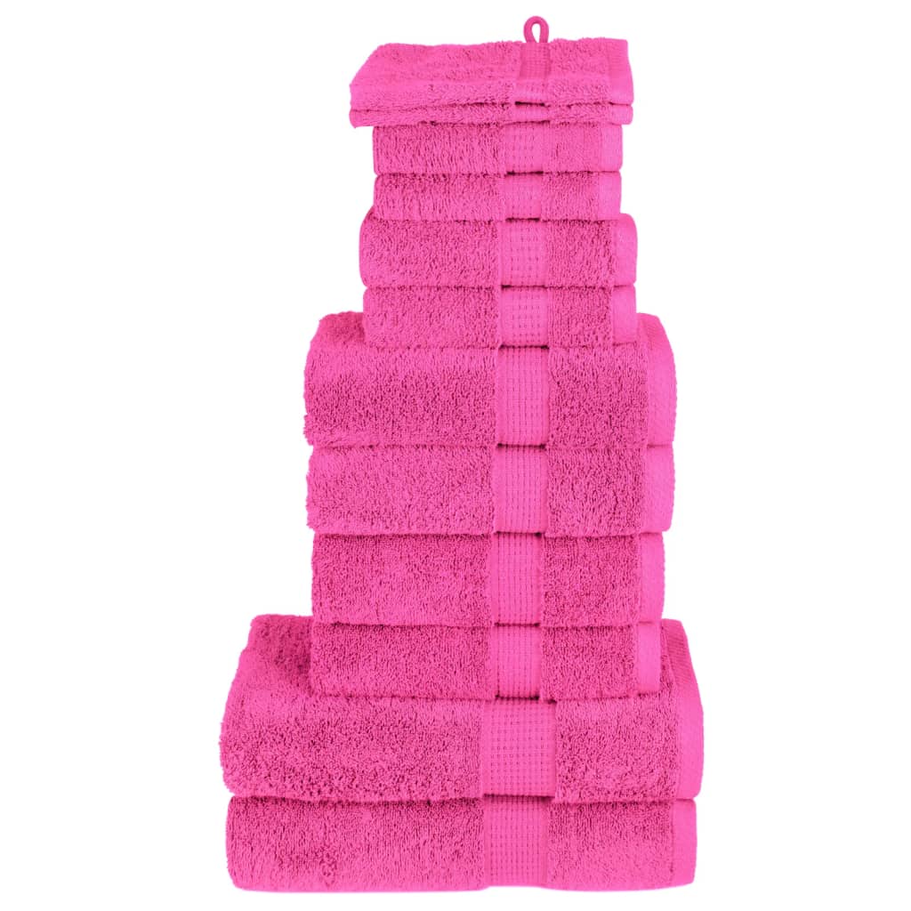 12-piece Premium Towel Set SOLUND Pink 600 g/m²