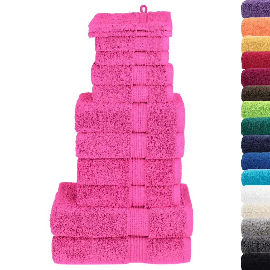 12-piece Premium Towel Set SOLUND Pink 600 g/m²
