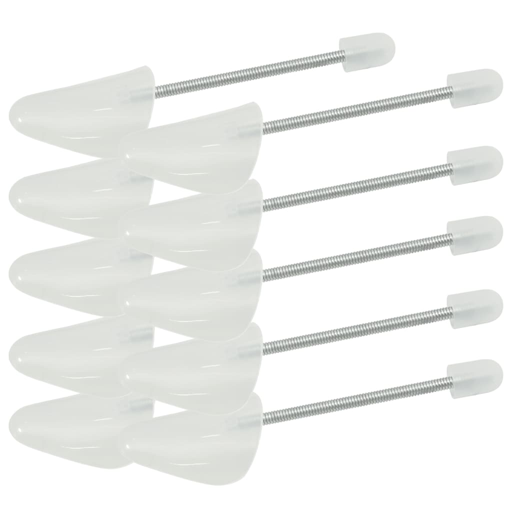Shoe Trees with Coil Spring 5 Pairs White EU 38-44 Plastic