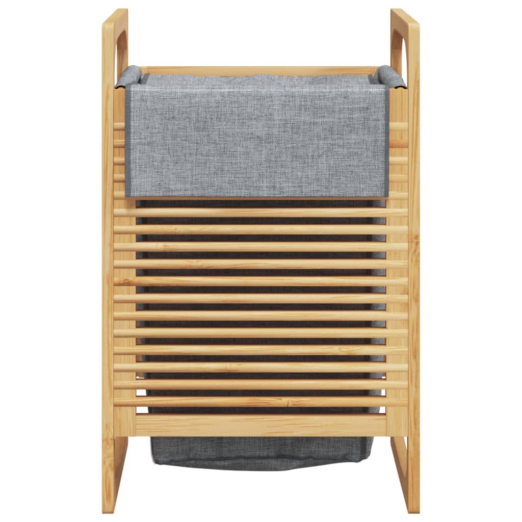 Panier à linge avec sac intérieur gris 32x30x36,5 cm Bambou