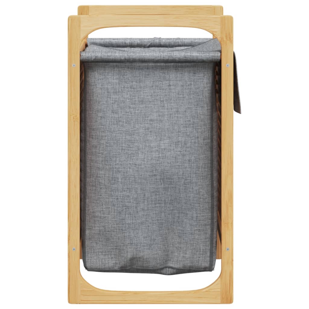 Panier à linge avec sac intérieur gris 32x30x36,5 cm Bambou
