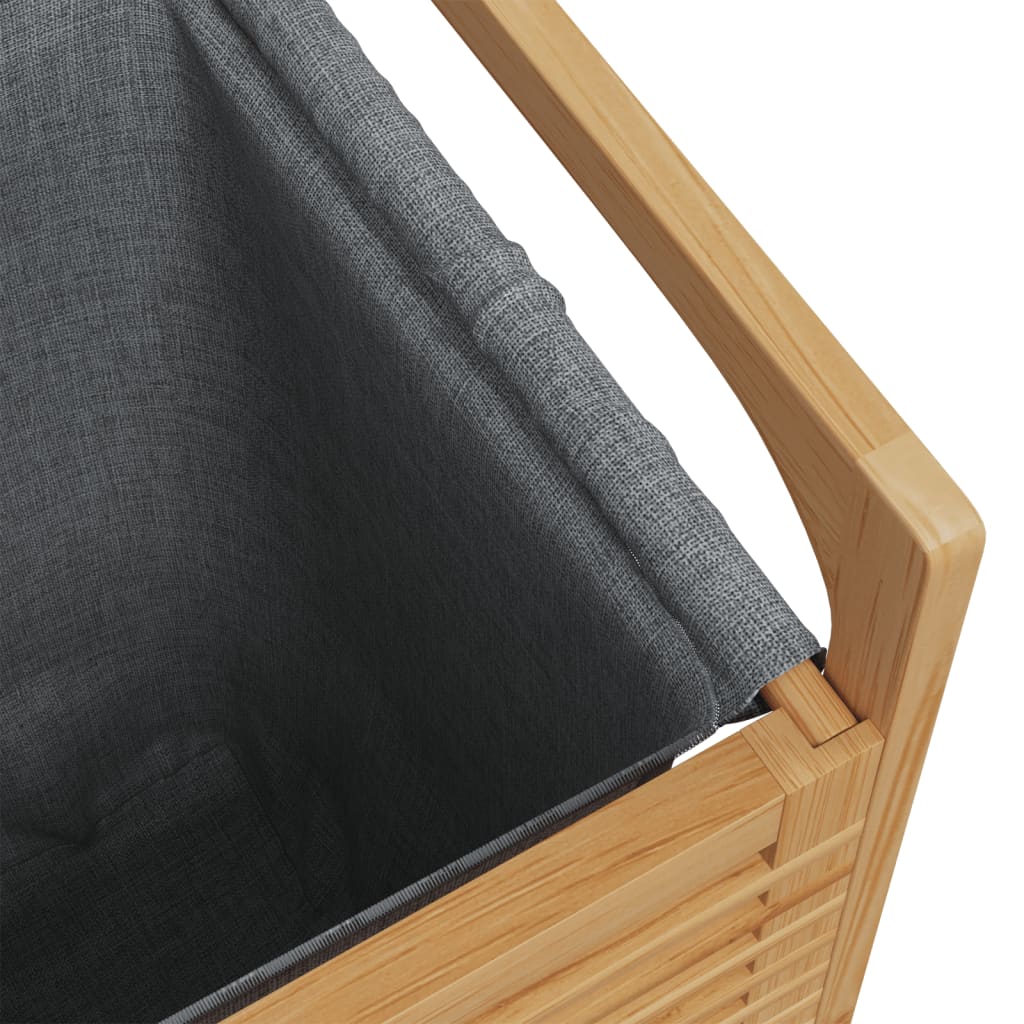 Panier à linge avec sac intérieur gris 32x30x36,5 cm Bambou