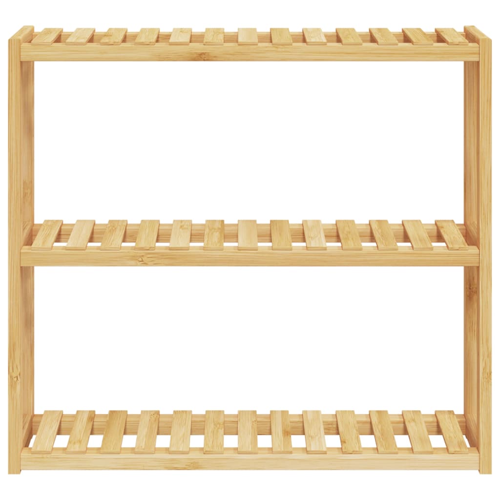 Bathroom shelf with 3 shelves wall mounting 60x15x54 cm bamboo