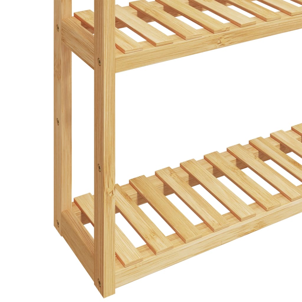 Bathroom shelf with 3 shelves wall mounting 60x15x54 cm bamboo