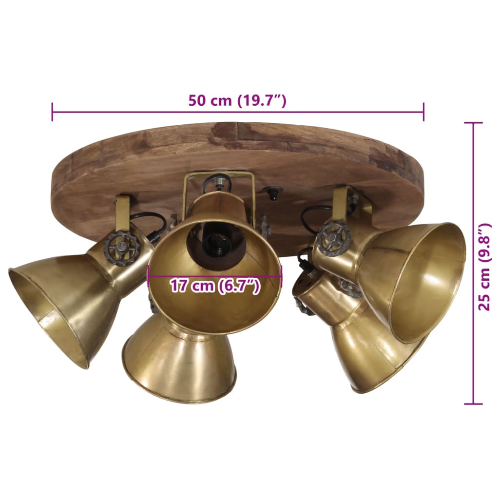 Ceiling light 25 W antique brass 50x50x25 cm E27