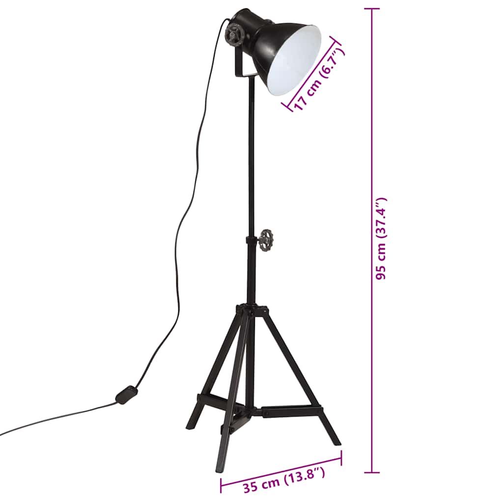 Lampadaire 25 W Noir 35x35x65/95 cm E27