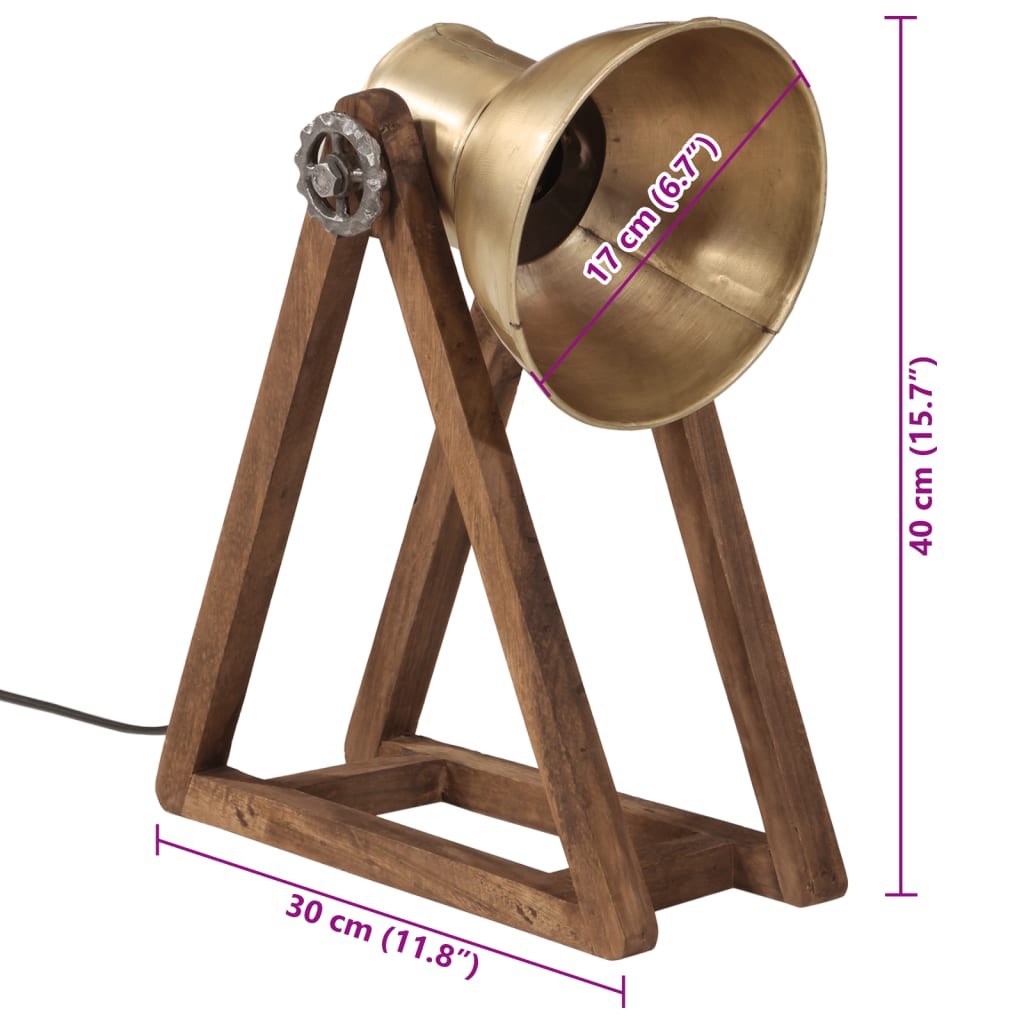 Lampe de bureau 25 W laiton antique 30x17x40 cm E27