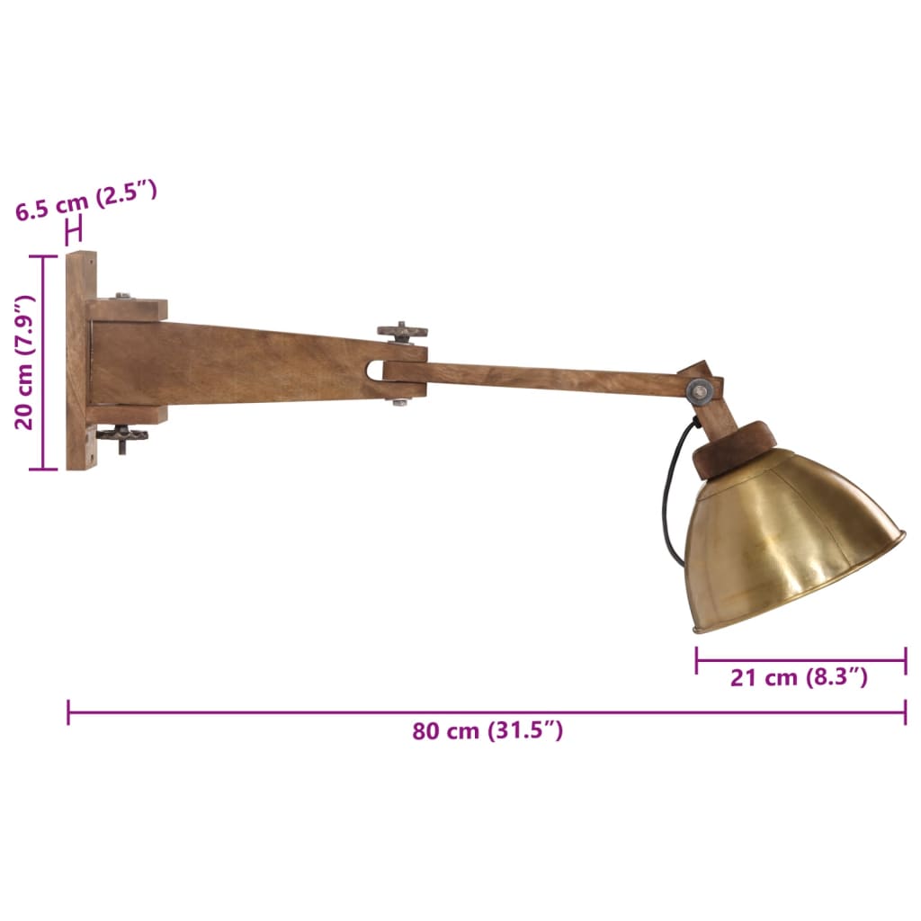 Wall light 25 W antique brass E27