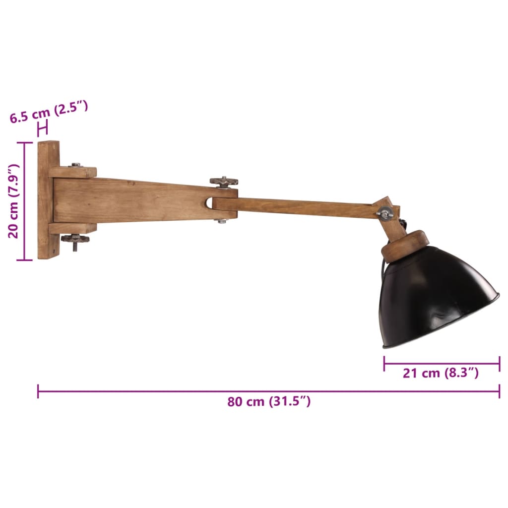 Applique murale 25 W Noir E27