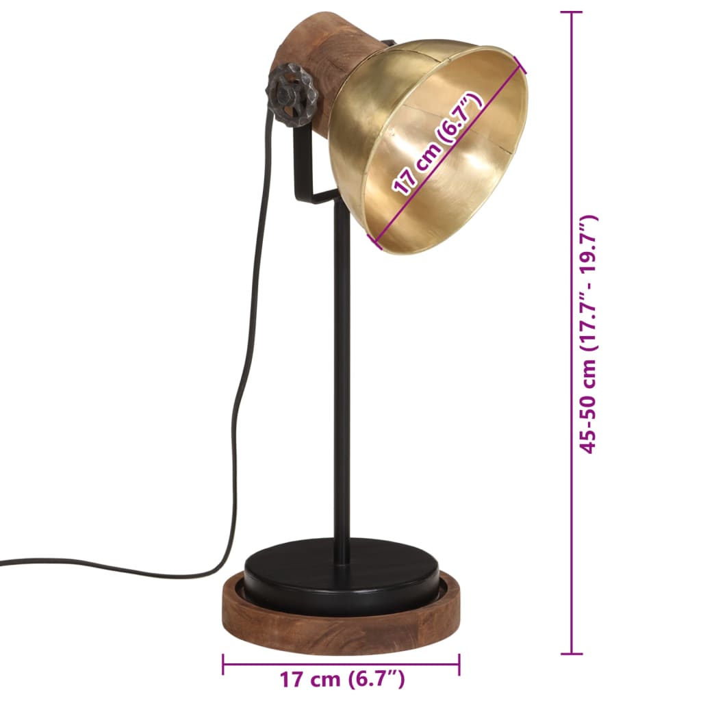 Desk Lamp 25W Antique Brass 17x17x50 cm E27