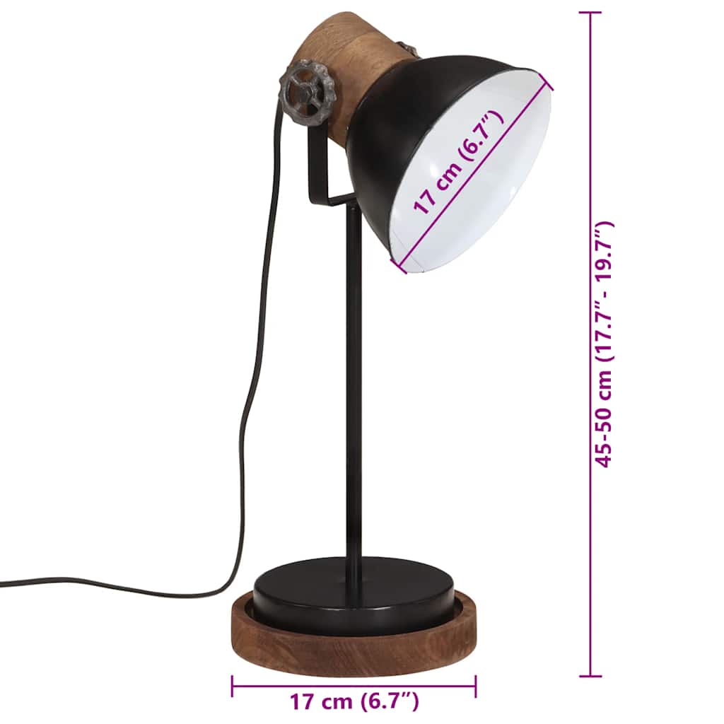 Desk Lamp 25 W Black 17x17x50 cm E27