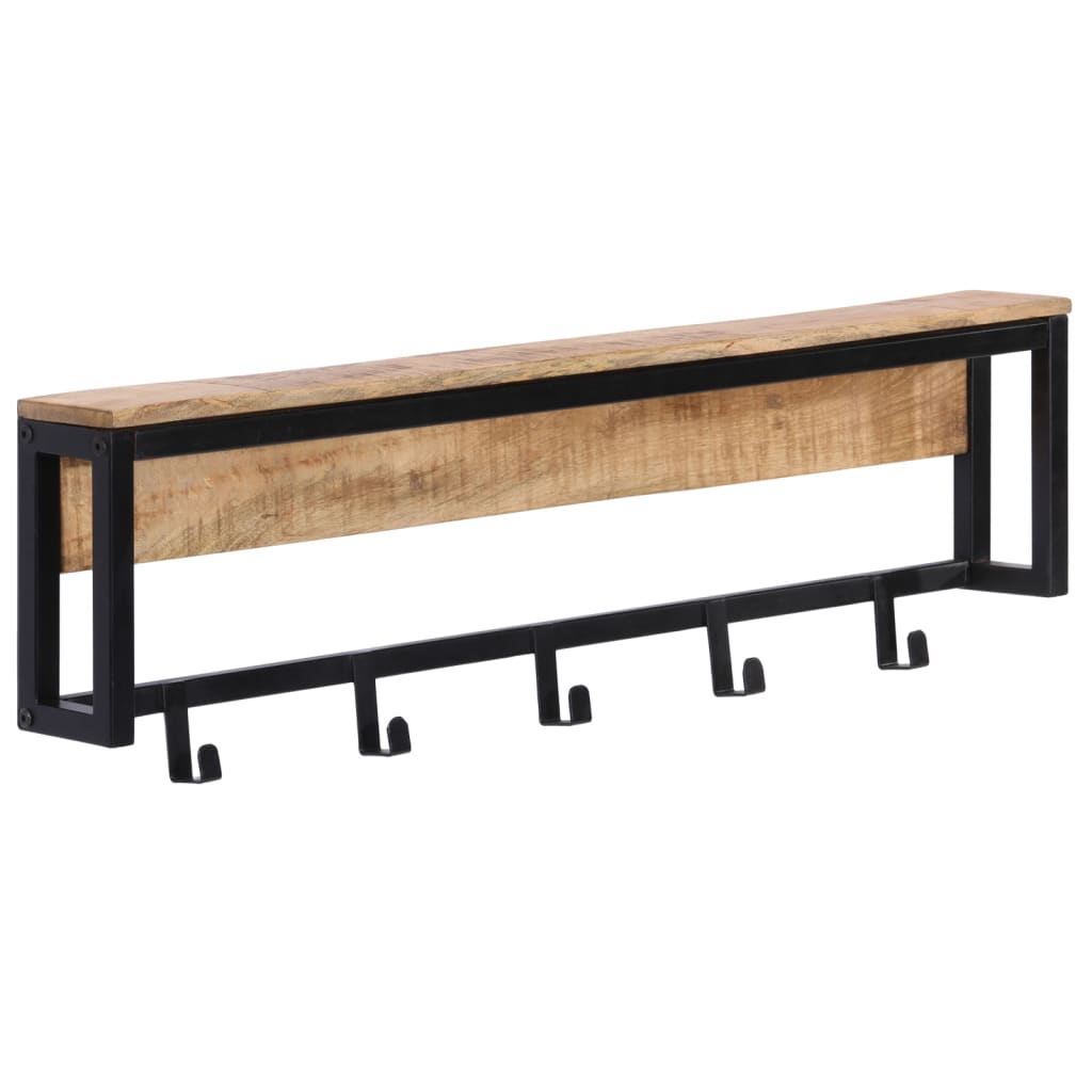Portemanteau 87x10x27 cm Bois de manguier massif brut