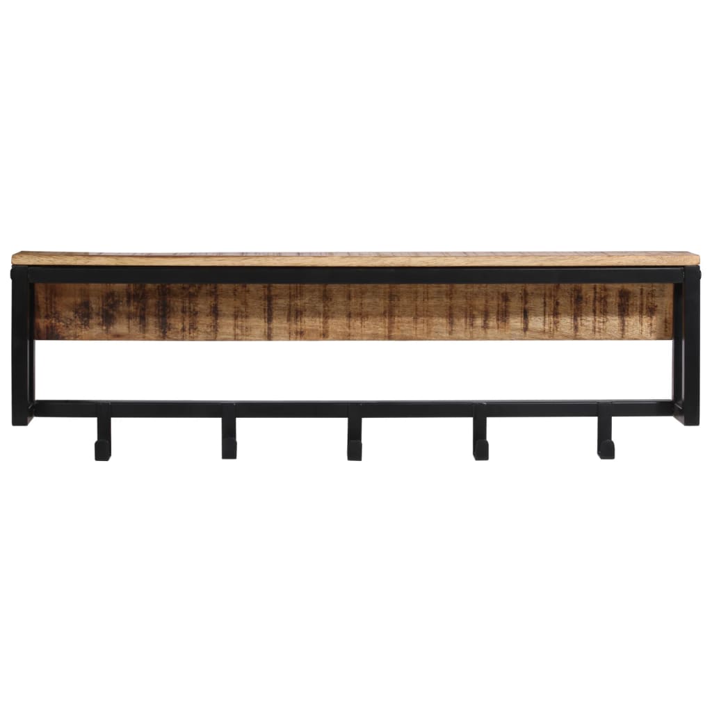 Portemanteau 87x10x27 cm Bois de manguier massif brut