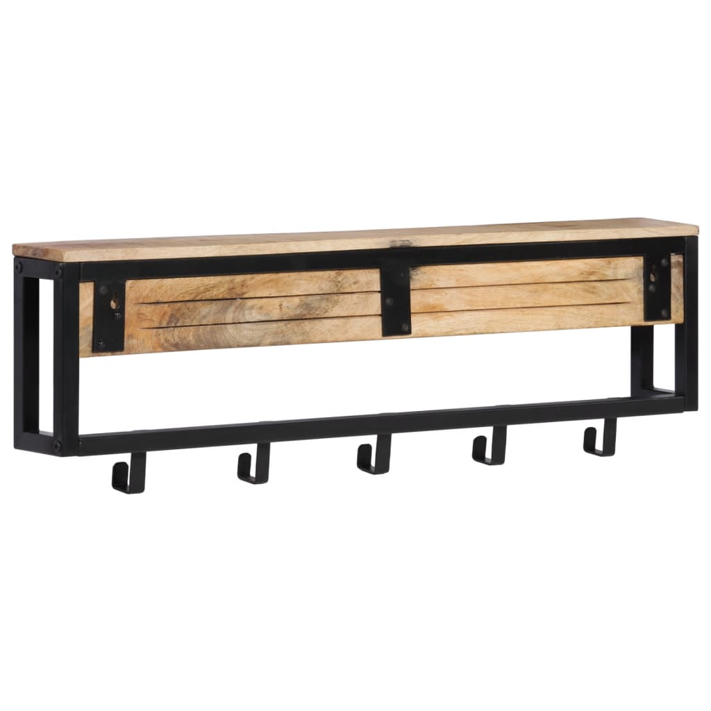 Portemanteau 87x10x27 cm Bois de manguier massif brut