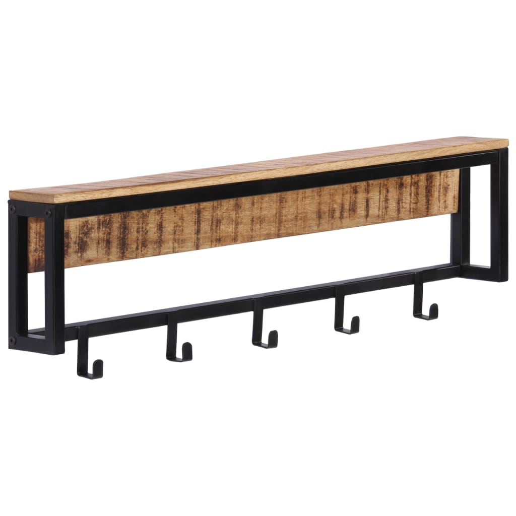 Portemanteau 87x10x27 cm Bois de manguier massif brut
