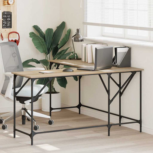 Bureau chêne Sonoma 149x149x75 cm panneau de particules