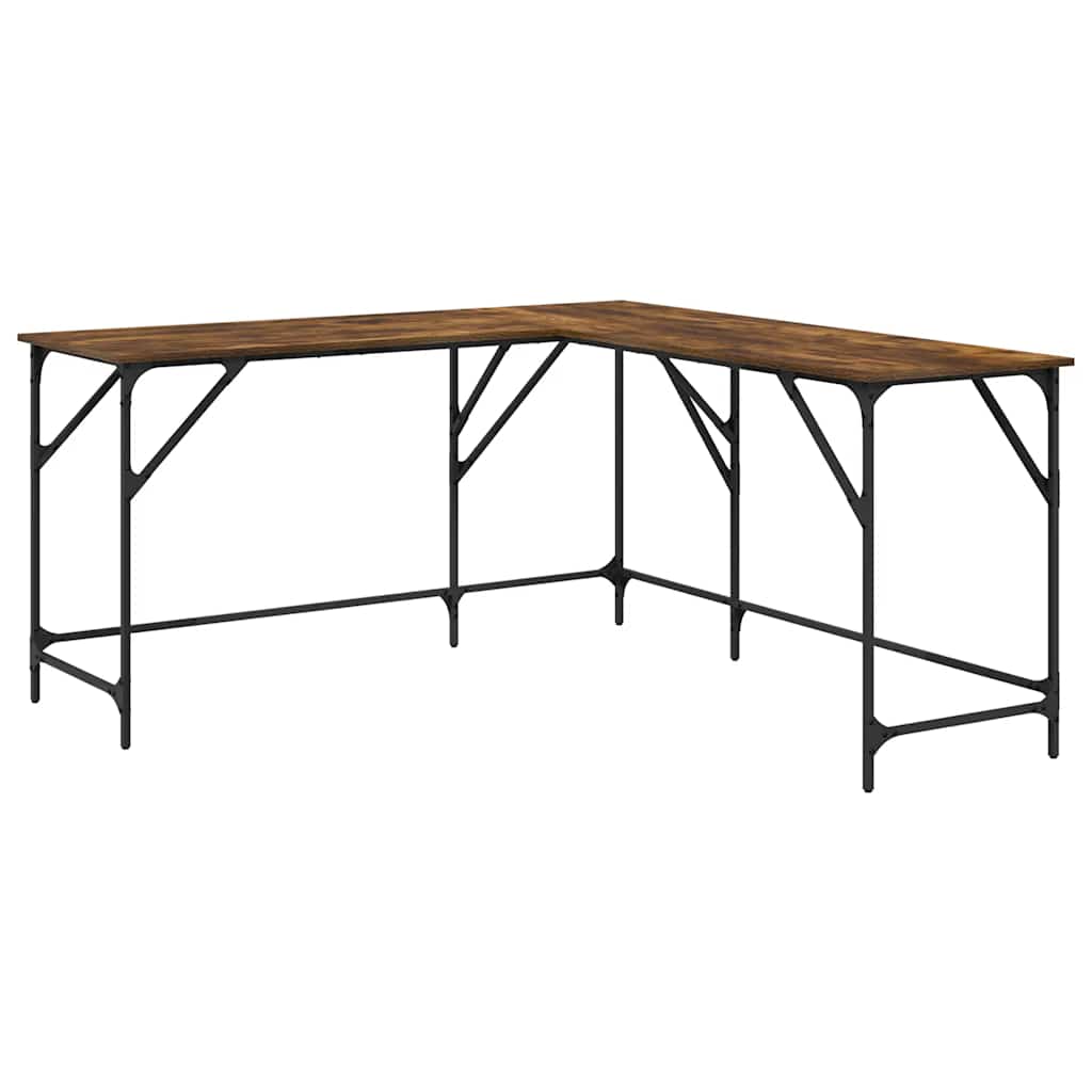 Desk smoked oak 149x149x75 cm wood-based material