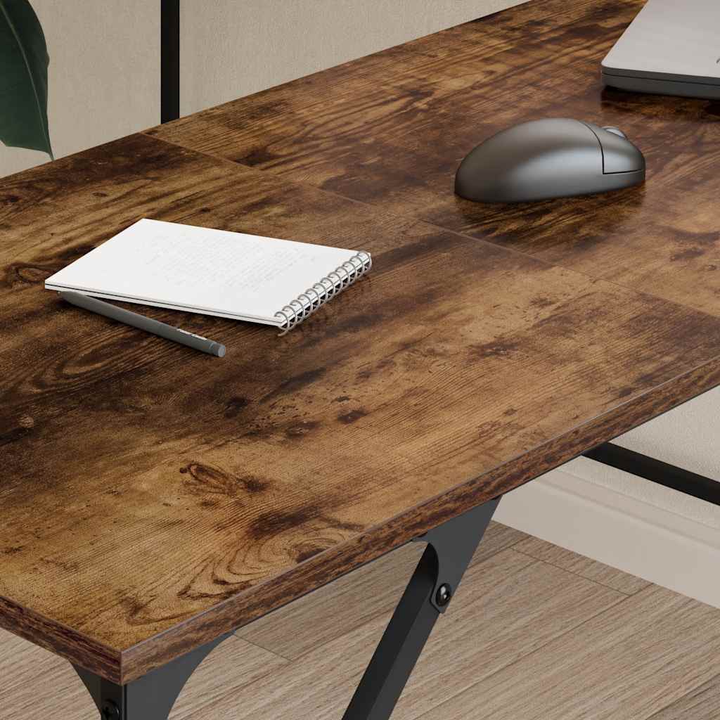 Desk smoked oak 149x149x75 cm wood-based material