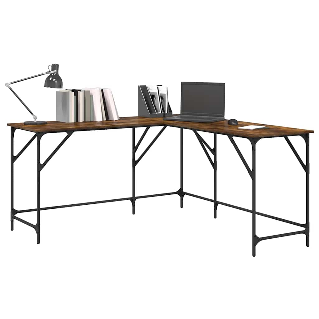 Desk smoked oak 149x149x75 cm wood-based material