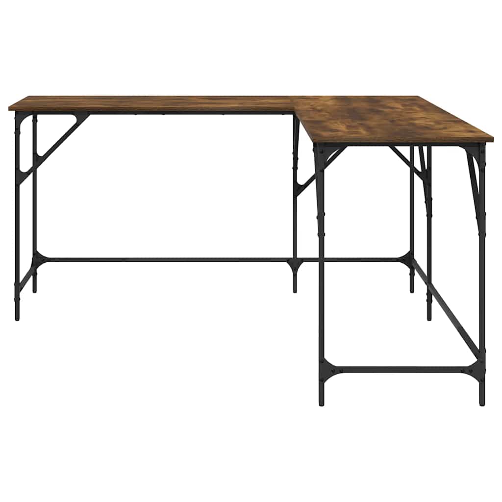 Desk smoked oak 149x149x75 cm wood-based material