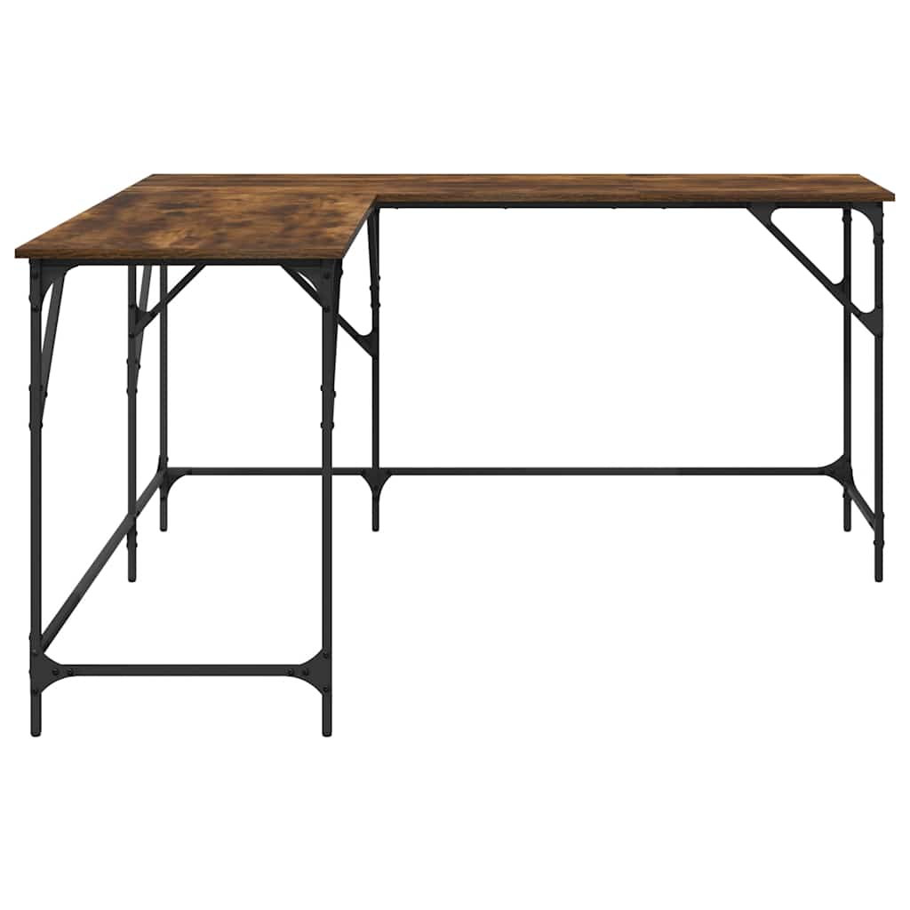 Desk smoked oak 149x149x75 cm wood-based material