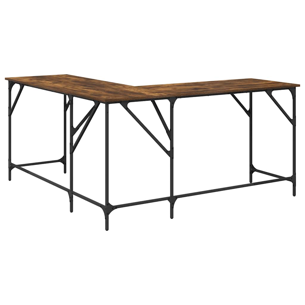 Desk smoked oak 149x149x75 cm wood-based material