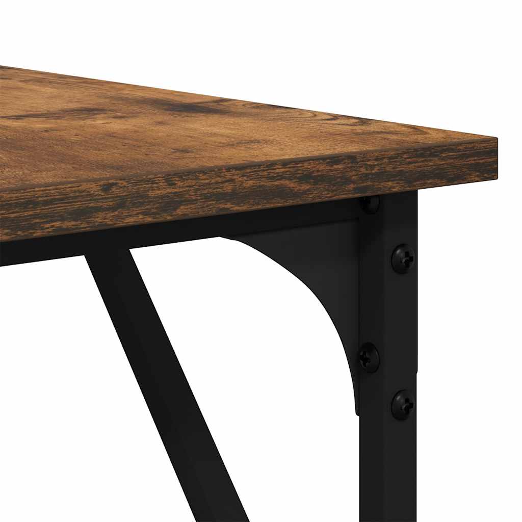 Desk smoked oak 149x149x75 cm wood-based material