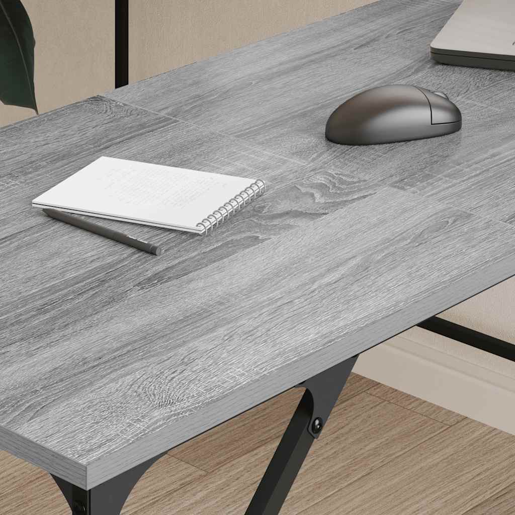 Schreibtisch Grau Sonoma 149x149x75 cm Holzwerkstoff