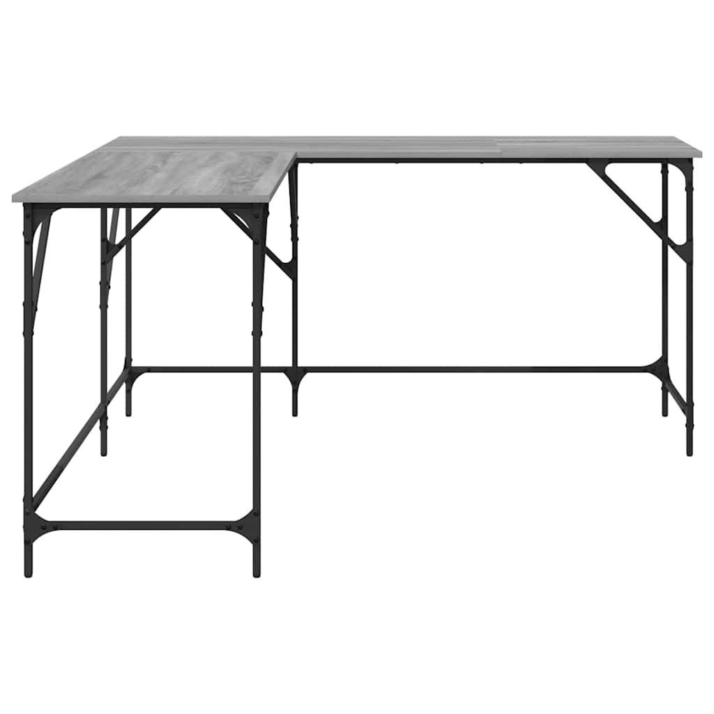 Schreibtisch Grau Sonoma 149x149x75 cm Holzwerkstoff