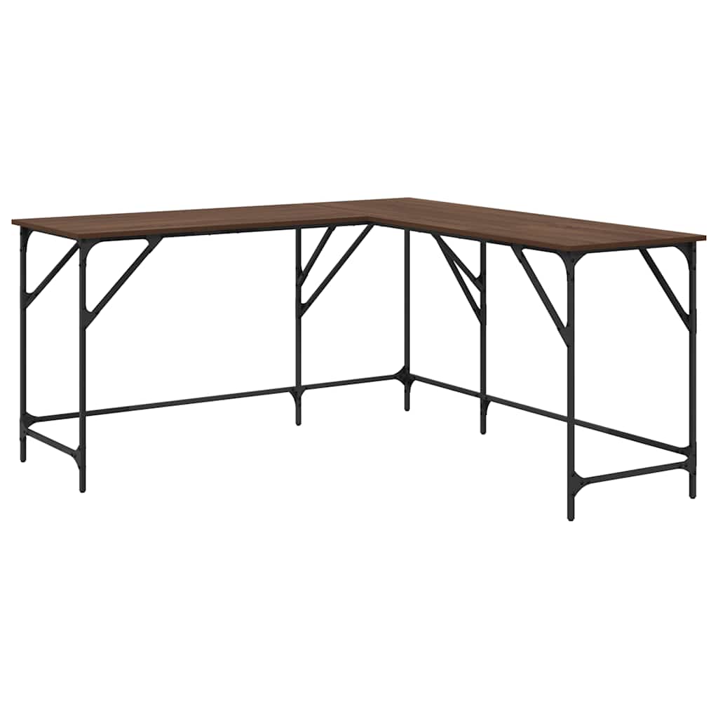Schreibtisch Braun Eichen-Optik 149x149x75 cm Holzwerkstoff