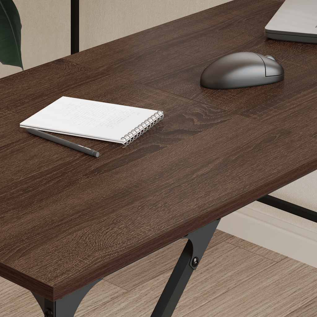 Schreibtisch Braun Eichen-Optik 149x149x75 cm Holzwerkstoff