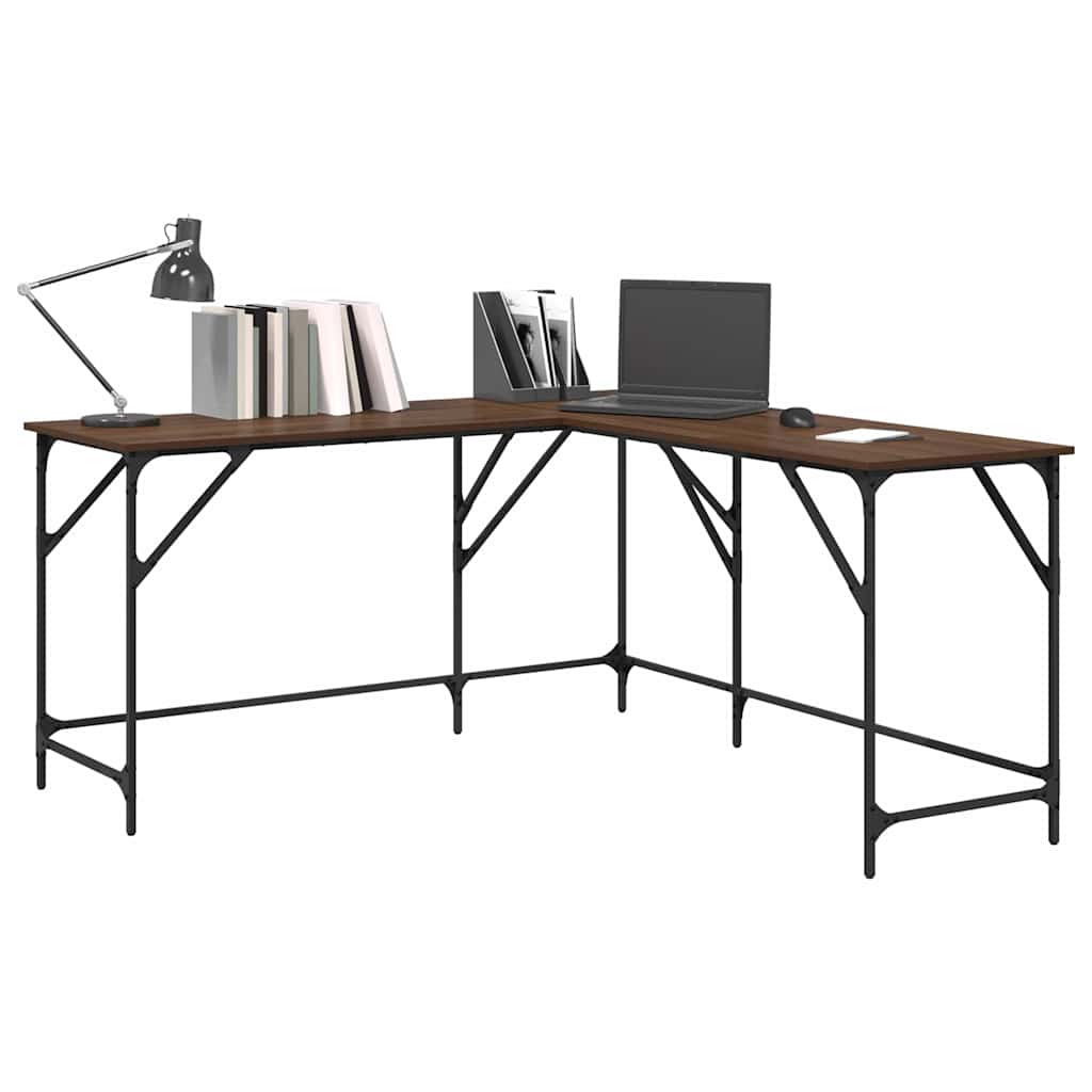 Schreibtisch Braun Eichen-Optik 149x149x75 cm Holzwerkstoff